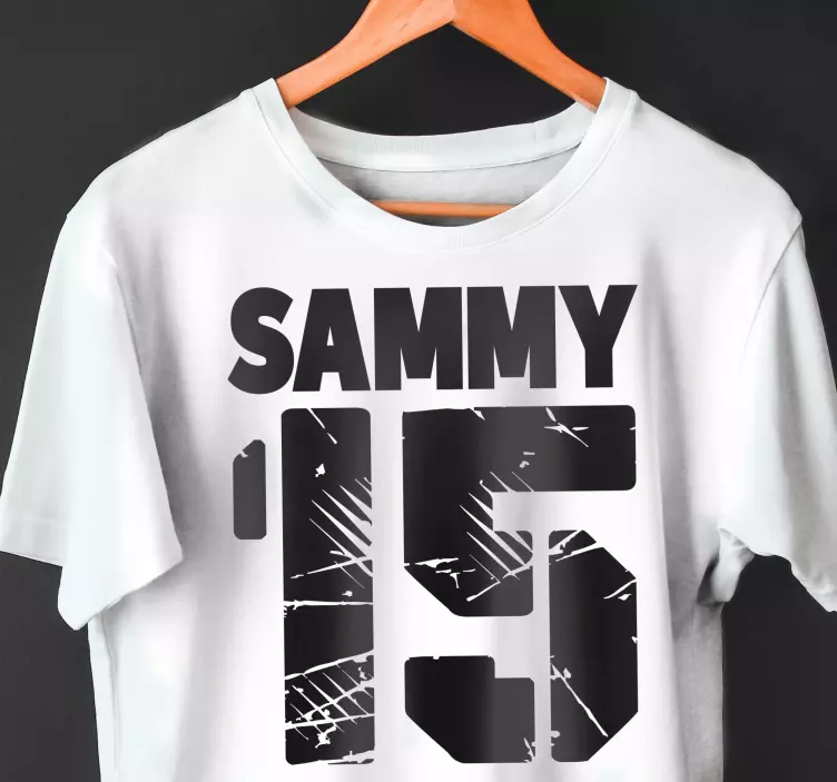 Numbered design t-shirt with name - TenStickers