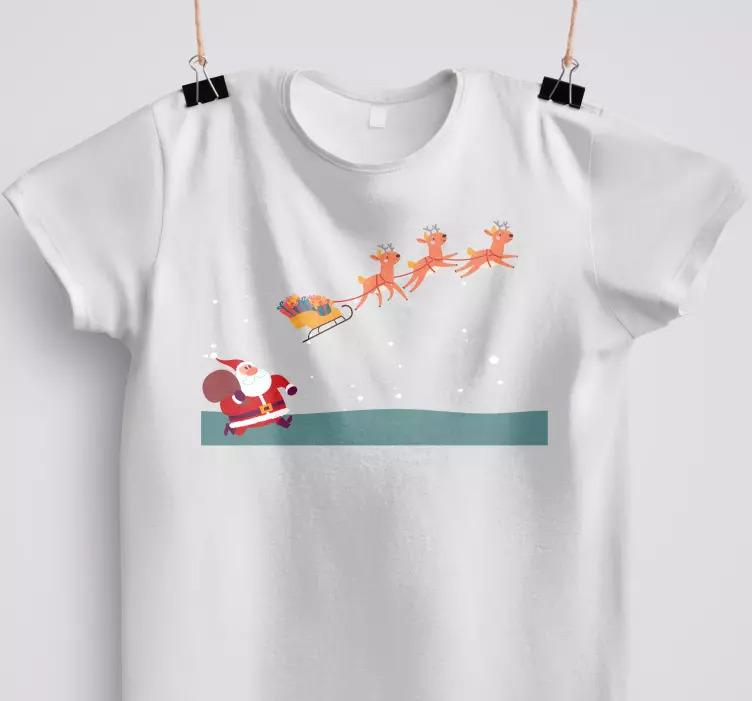 Santa Claus Sleigh Fun Christmas t-shirt - TenStickers