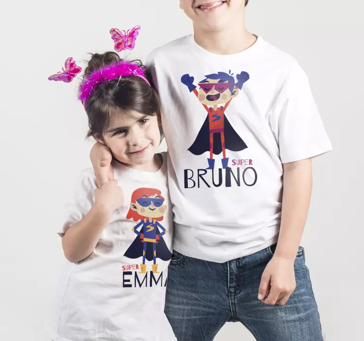 Super brother and sister T-shirts with name - TenStickers