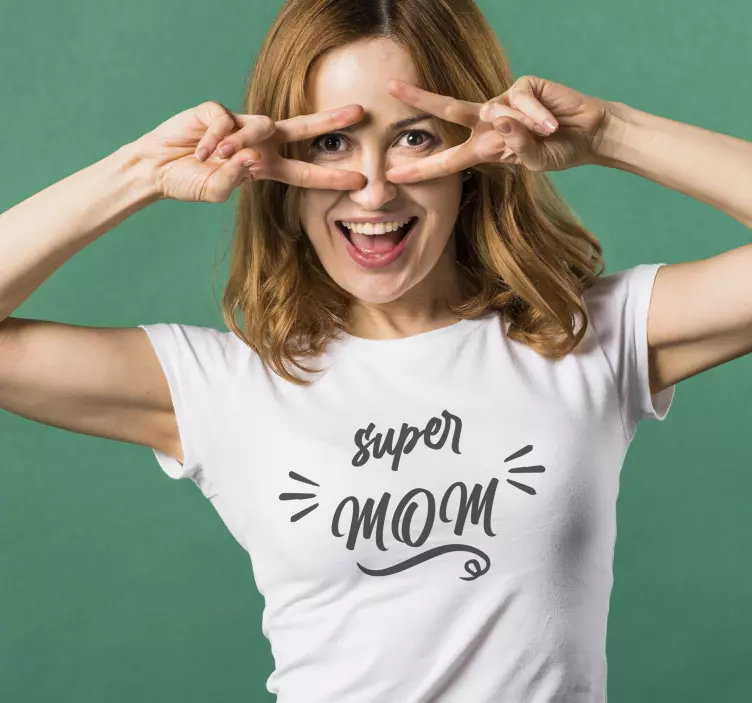 Super mom in grey Mothers day shirt - TenStickers