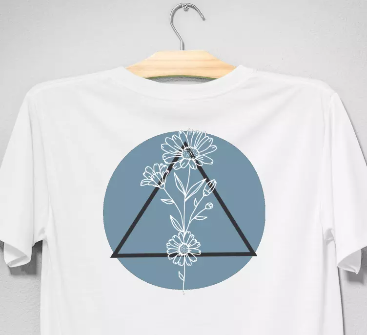 Triangle and white simple flower custom t-shirt - TenStickers