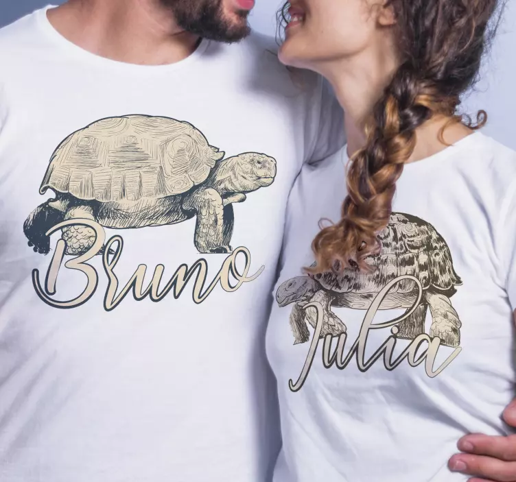 Turtles with name Couple t shirts - TenStickers