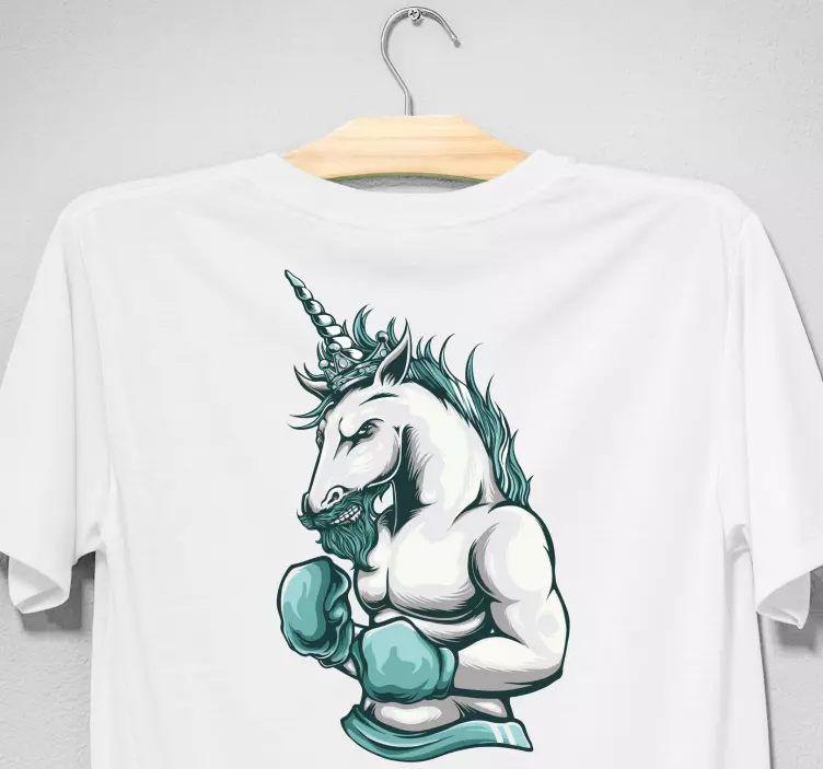 Workout gym unicorn cartoon custom t-shirt - TenStickers