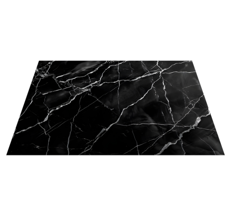 Marble imitation black vinyl rug - TenStickers