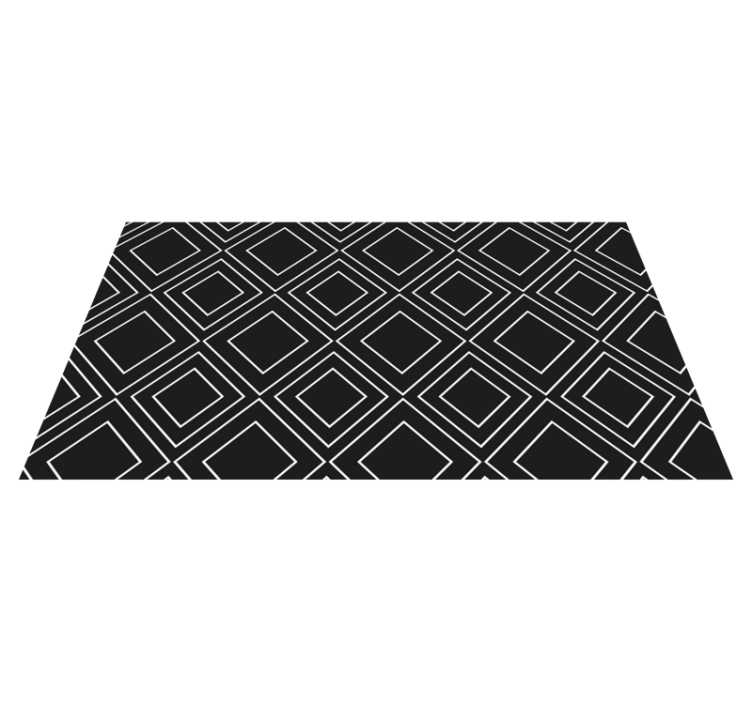 Geometric lines design black vinyl rug - TenStickers
