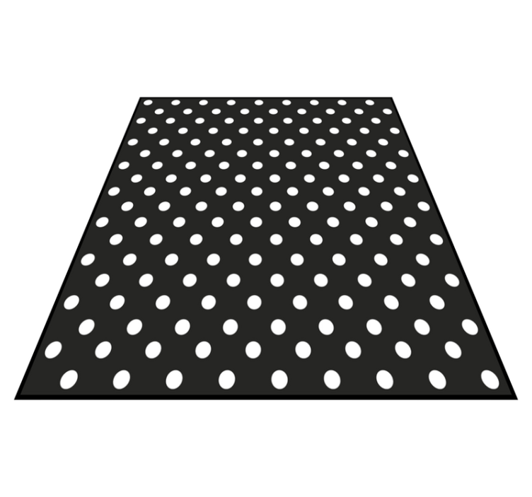 Polka dot pattern black vinyl rug - TenStickers