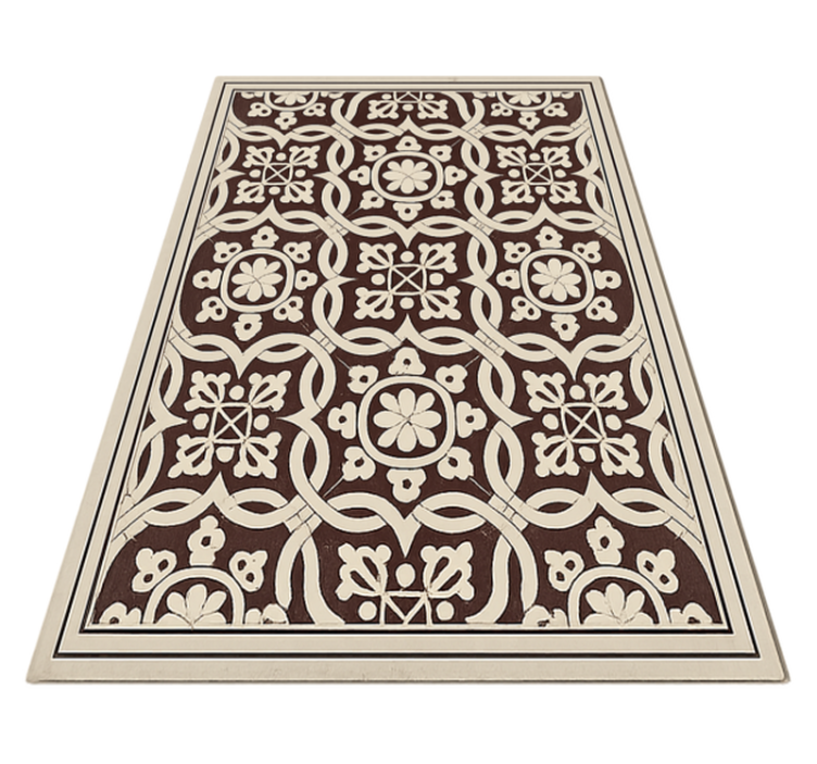 Organic tiles living room vinyl rug - TenStickers