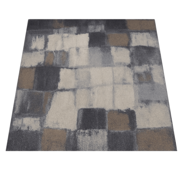 Grey patchwork design square vinyl rug - TenStickers