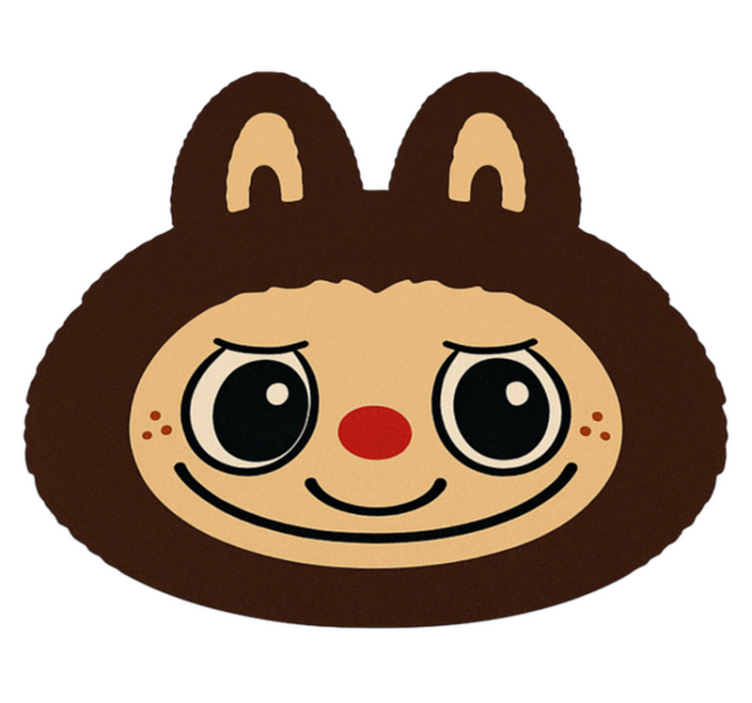 Brown Labubu design kids vinyl rug - TenStickers