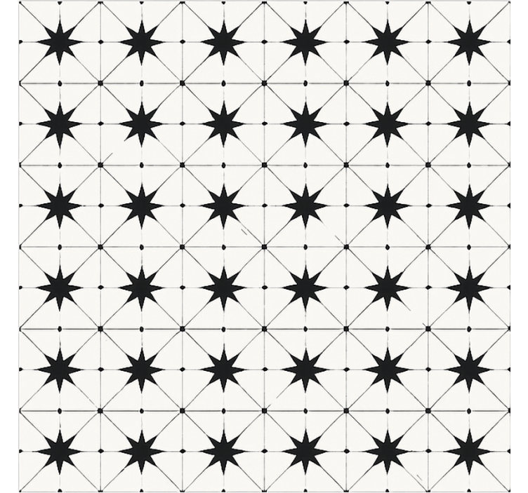 Encaustic Star Pattern dining room vinyl rug - TenStickers