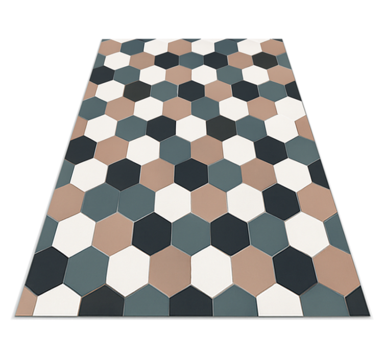 Kitchen vinyl rug with modern hexagonal design - TenStickers