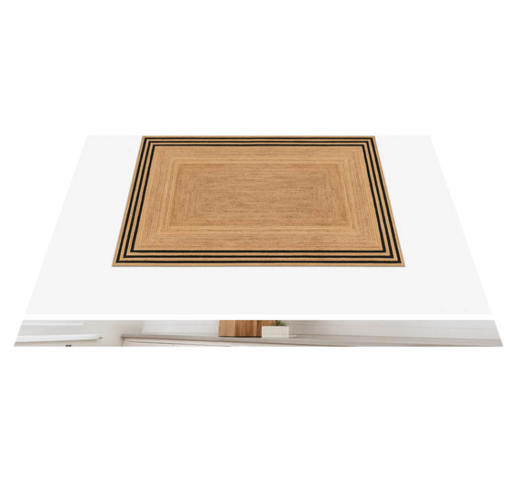 Natural jute texture kitchen vinyl rug - TenStickers