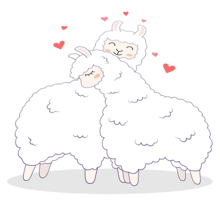 Loving llamas animal vinyl rug - TenStickers