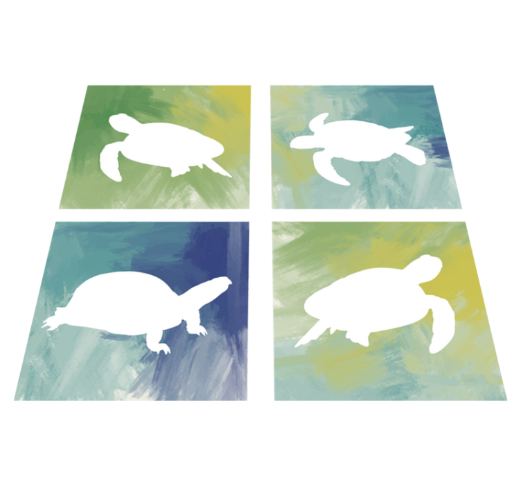 Colorful turtle vinyl animal rug - TenStickers