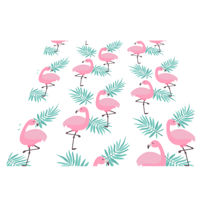 Animal vinyl rug with tropical flamingo design - TenStickers
