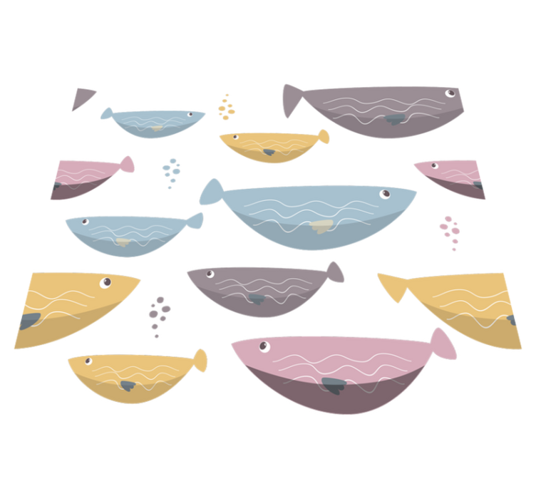 Animal vinyl rug with colorful fish for kids - TenStickers