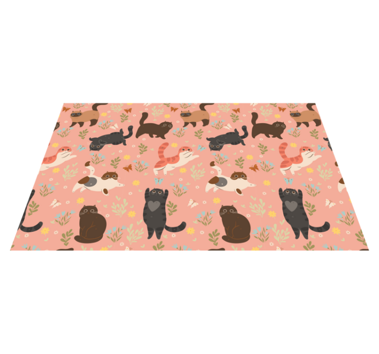 Animal vinyl rug cats seamless design - TenStickers