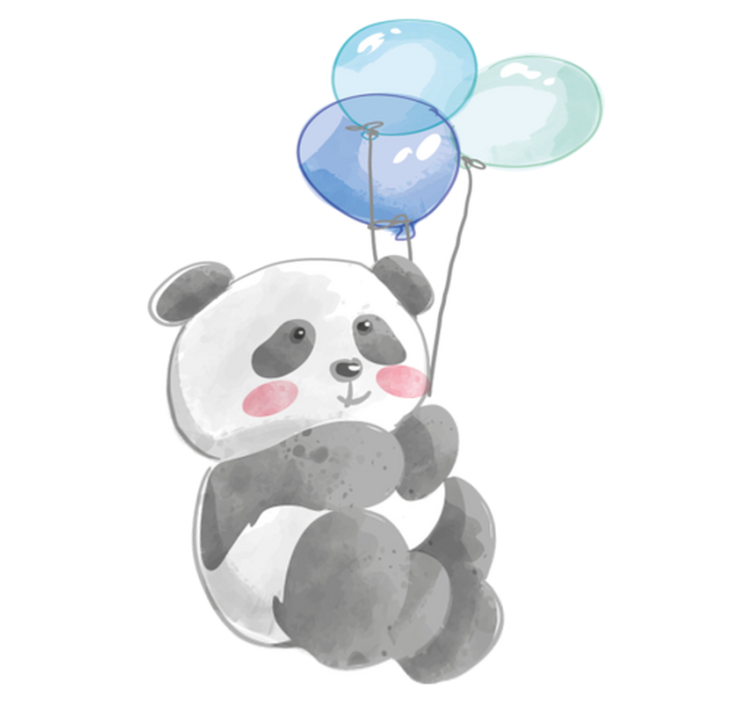 Animal vinyl rug baby holding three balloons - TenStickers