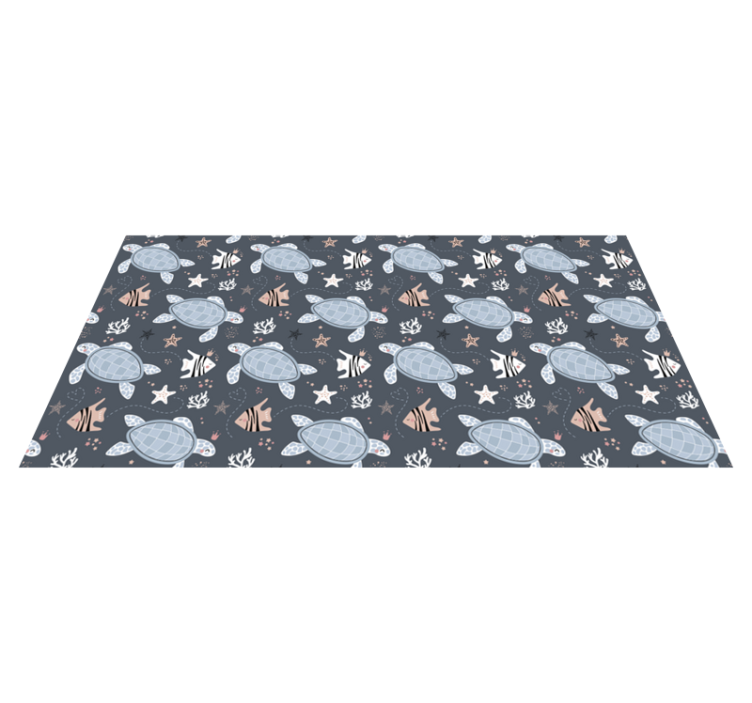 Animal vinyl rug turtles and fish under sea - TenStickers