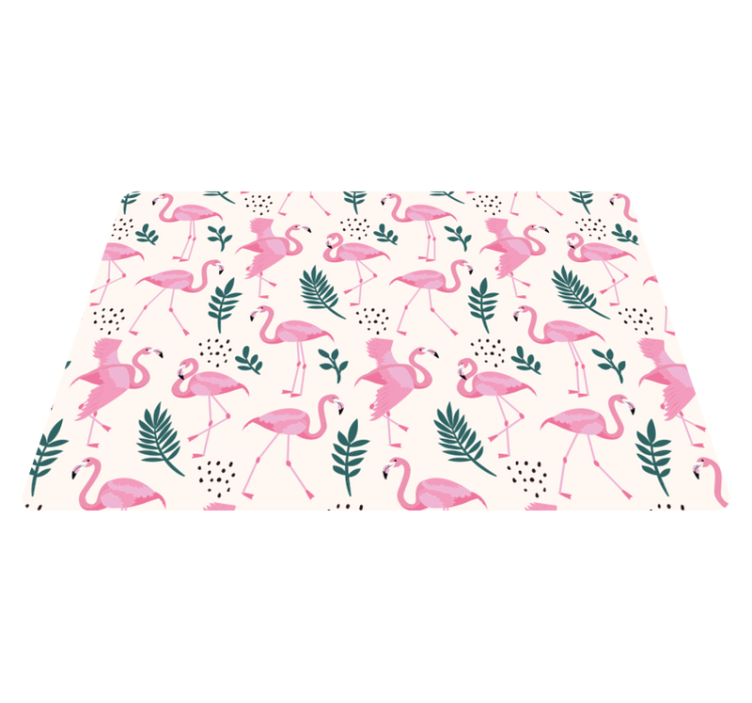 Animal vinyl rug with flamingo and leaf design - TenStickers
