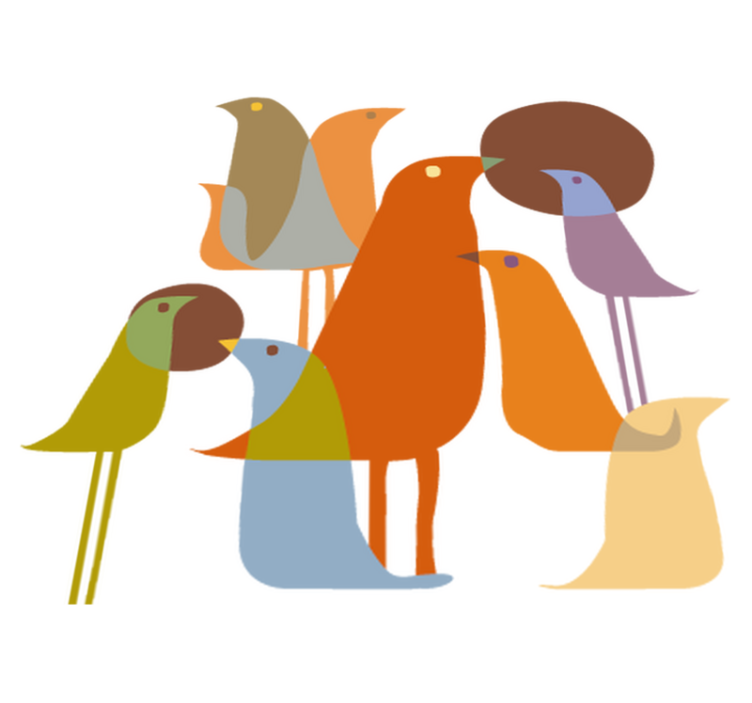 Animal vinyl rug birds minimalist design - TenStickers