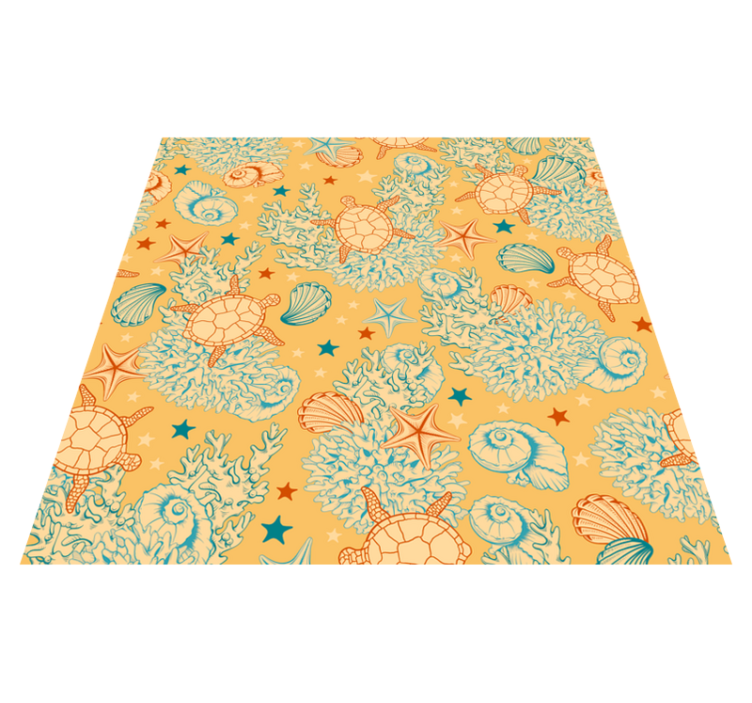 Animal vinyl rug underwater life soft colors - TenStickers