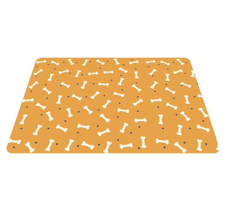 Animal vinyl rug with orange bone pattern - TenStickers