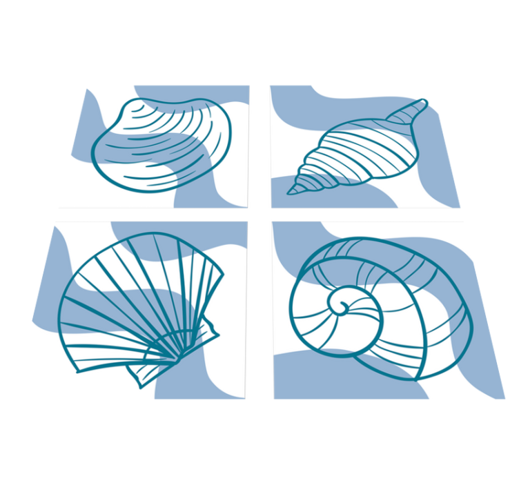 Animal vinyl rug with seashell patterns - TenStickers