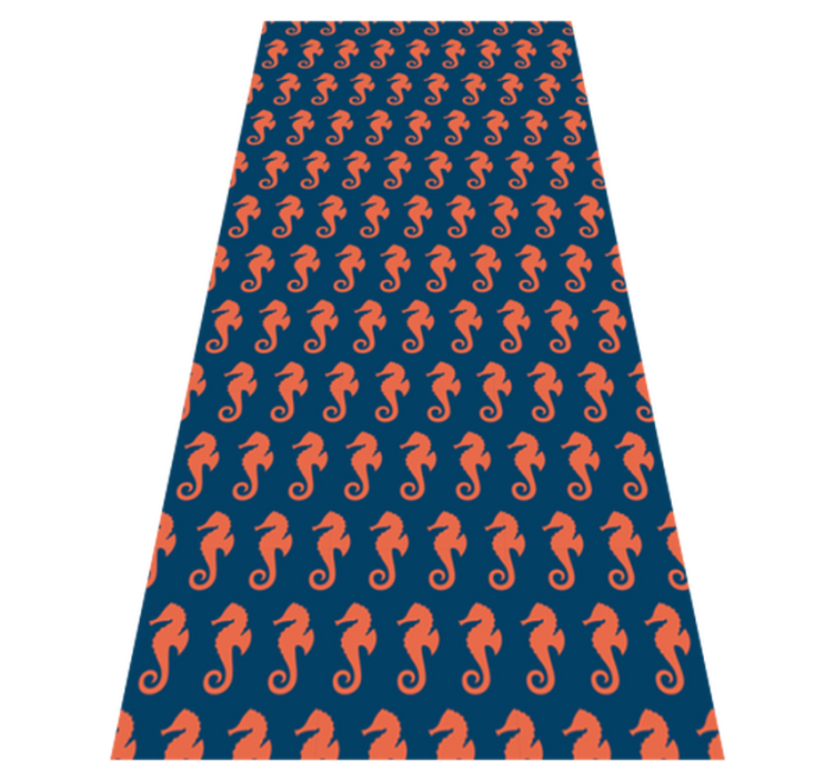 Animal vinyl rug orange sea horse design - TenStickers