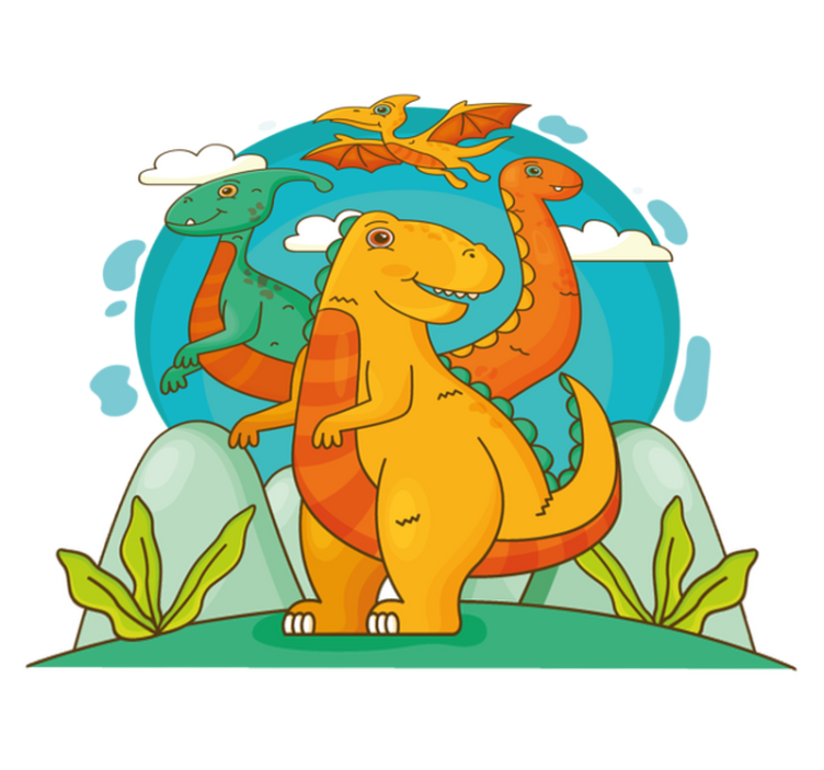 Animal vinyl rug featuring jungle dinosaurs - TenStickers