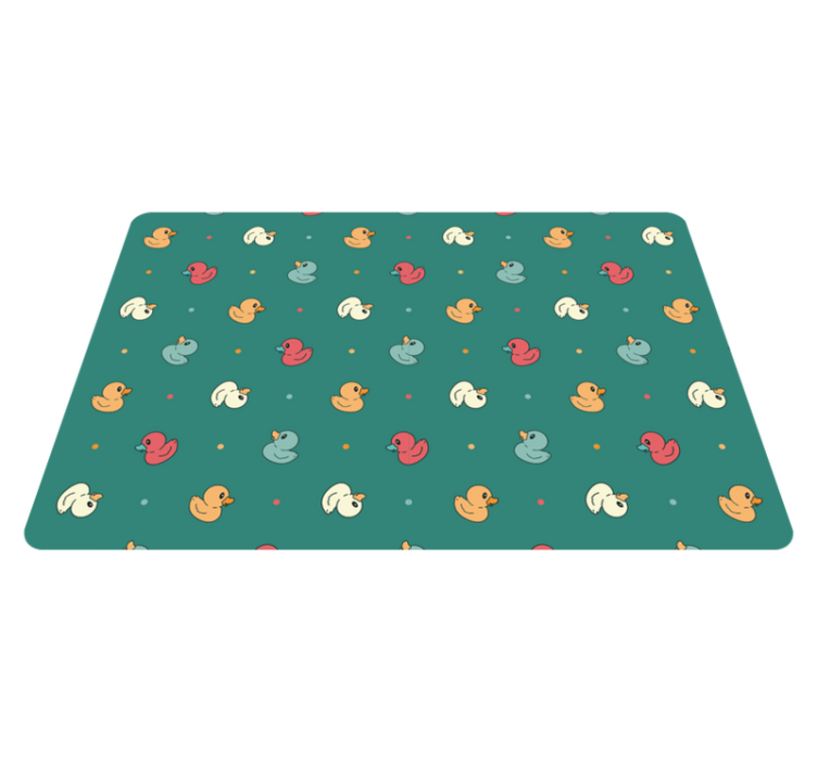 Animal vinyl rug multicolor rubber duckies - TenStickers