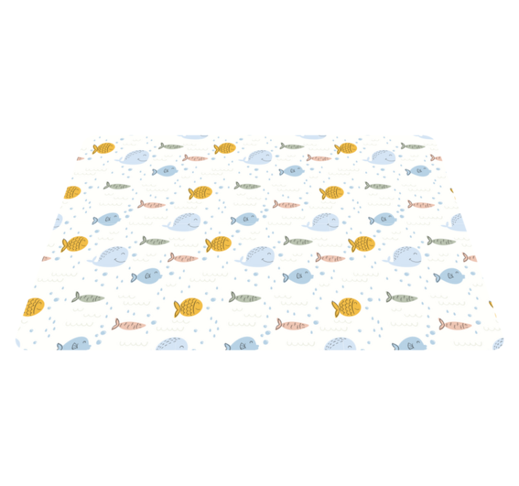 Animal vinyl rug featuring colorful cartoon fish - TenStickers