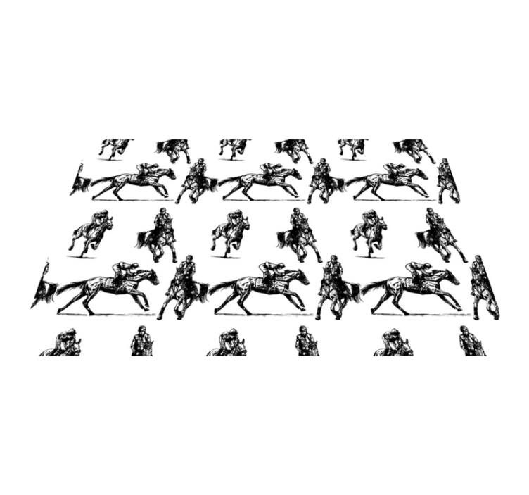 Animal vinyl rug with black and white horse design - TenStickers