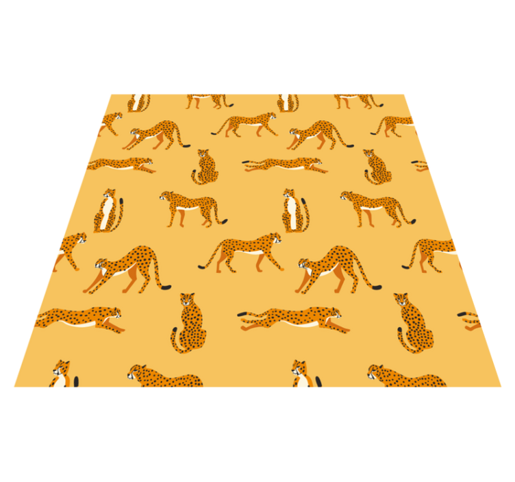 Yellow leopards graphic pattern animal vinyl rug - TenStickers