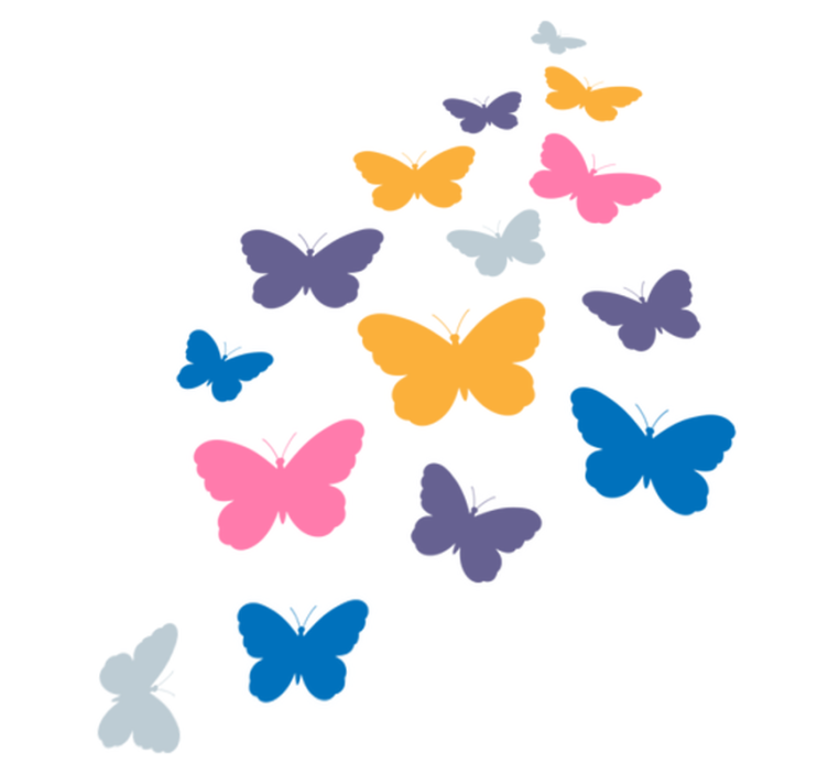 Multicolor butterflies flying animal vinyl rug - TenStickers