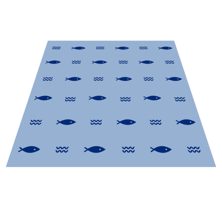 Animal vinyl rug with minimal fish design - TenStickers