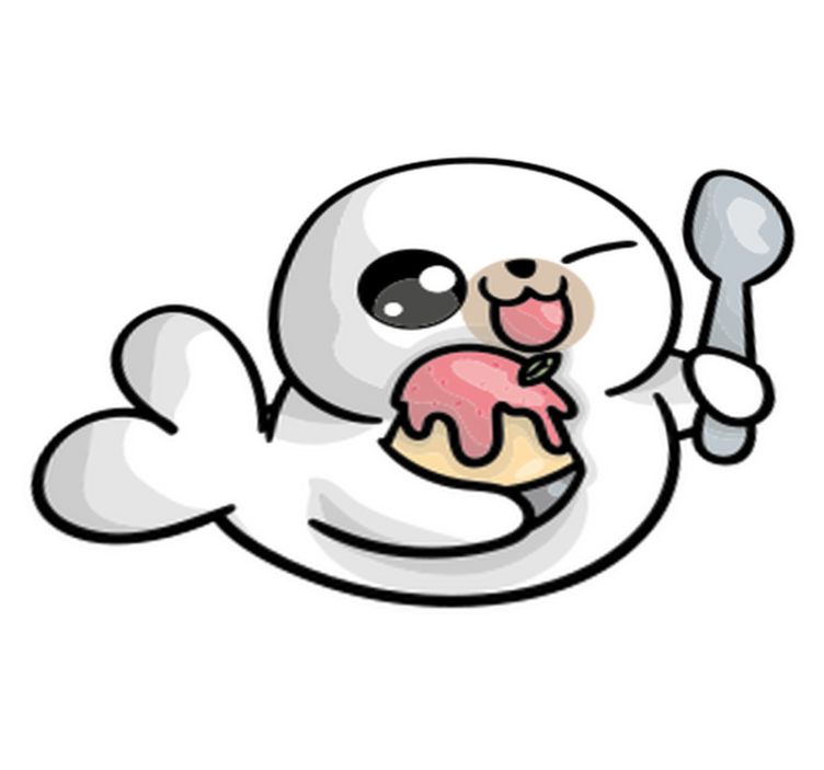 Animal vinyl rug anime baby seal design - TenStickers