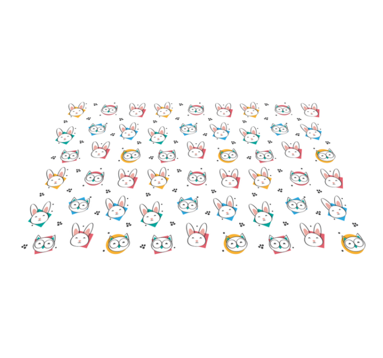 Animal vinyl rug owl and rabbit design - TenStickers