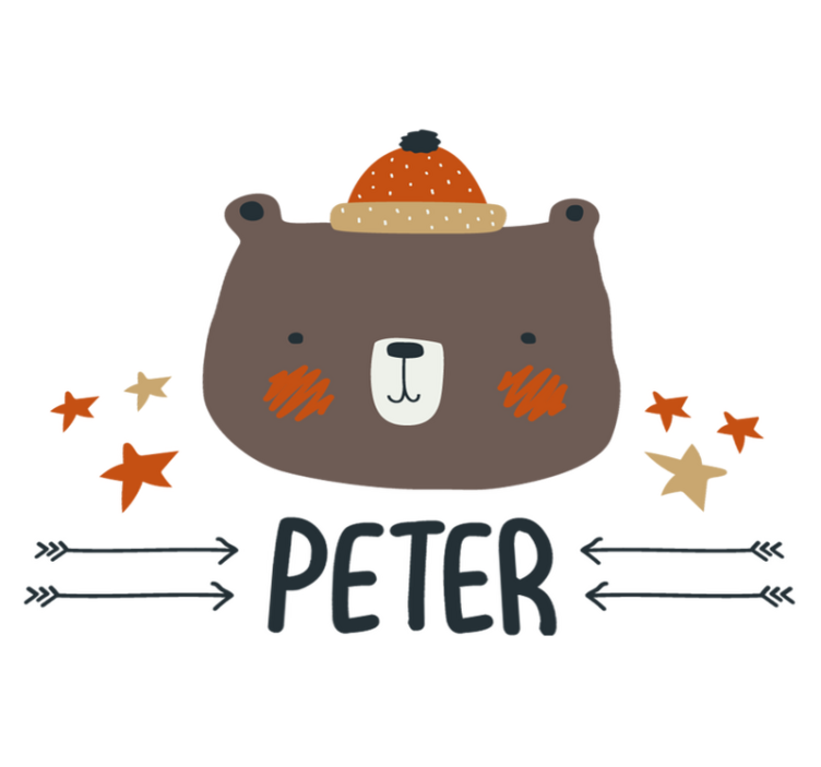 Animal vinyl rug nordic cute bear custom design - TenStickers