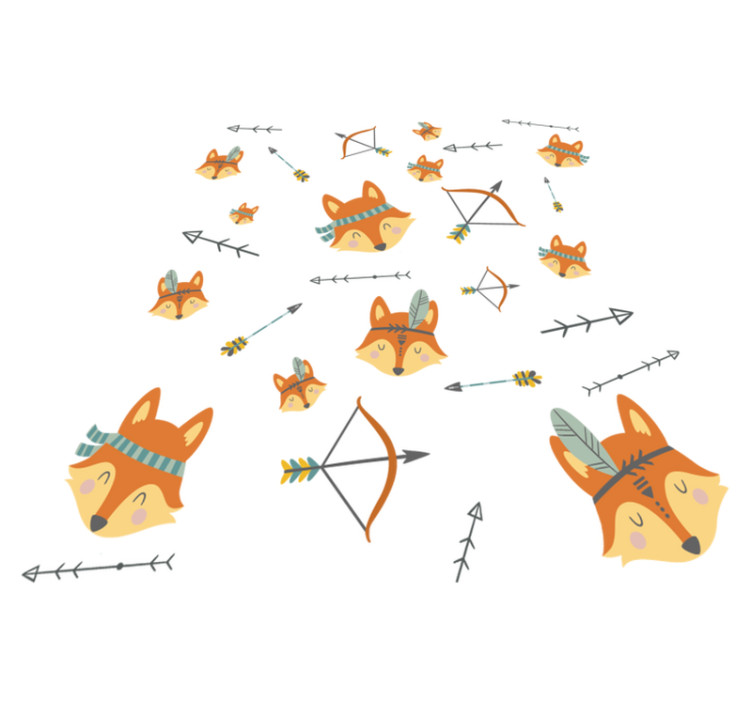 Set of foxes and arrows animal vinyl rug - TenStickers