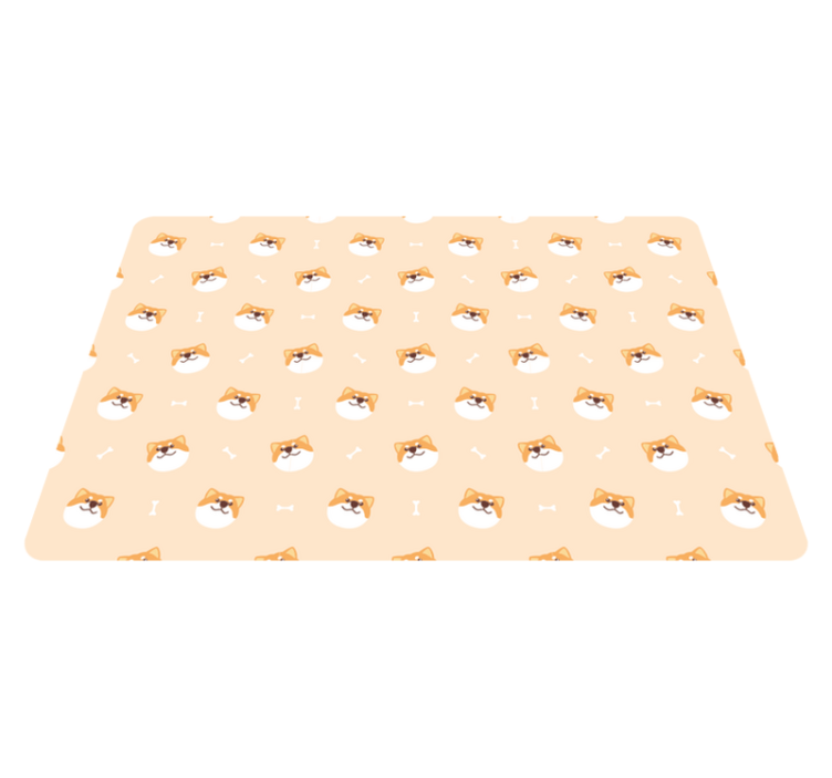 Cute dog face cartoon animal vinyl rug - TenStickers