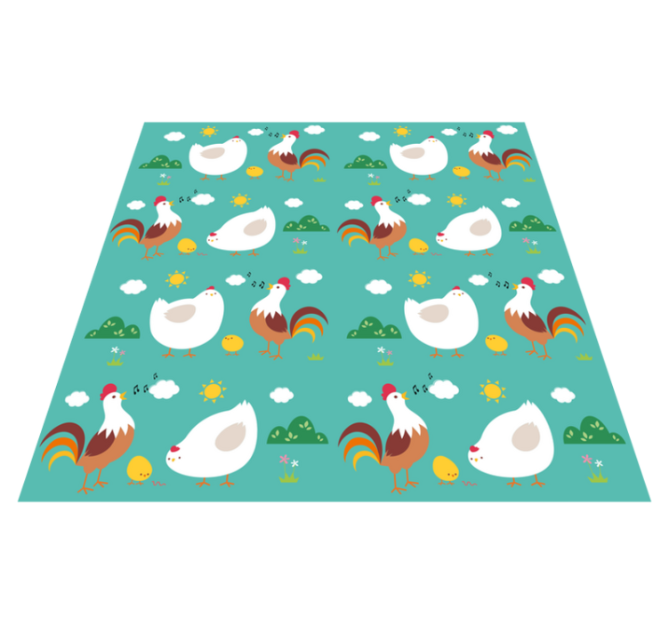 Animal vinyl rug singing rooster design - TenStickers