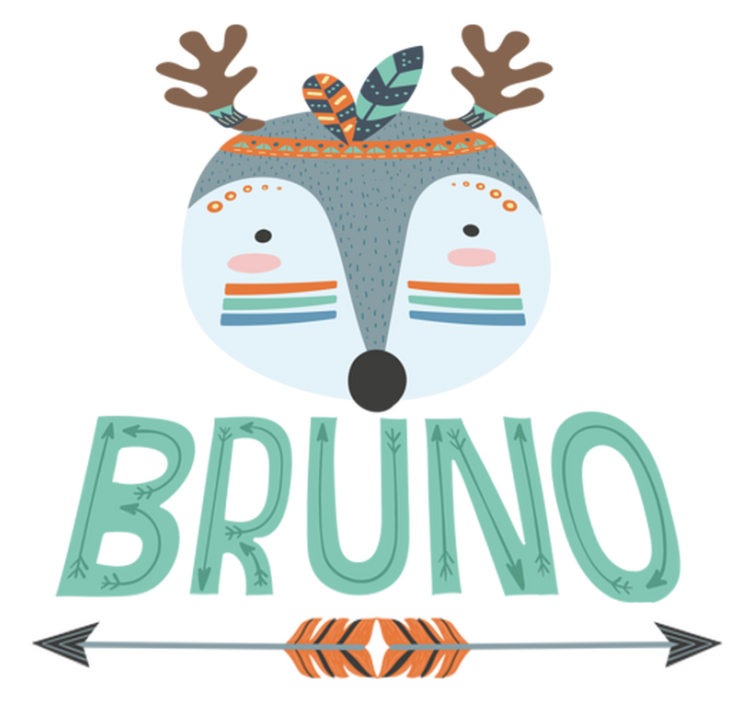 Nordic deer with name animal vinyl rug - TenStickers