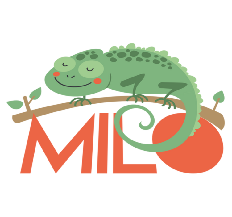 Animal vinyl rug chameleon personalized name - TenStickers