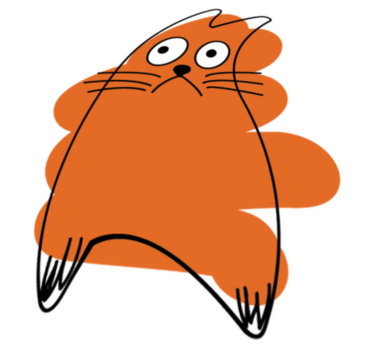 Orange original silhouette animal vinyl rug - TenStickers