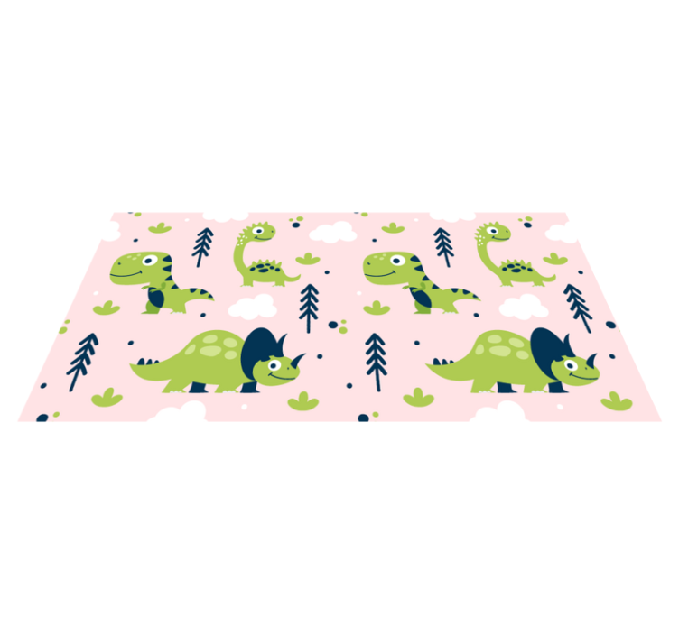 Playful dinosaur theme animal vinyl rug - TenStickers
