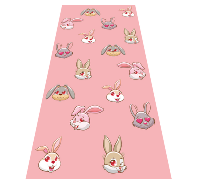 Cute bunny faces animal vinyl rug - TenStickers