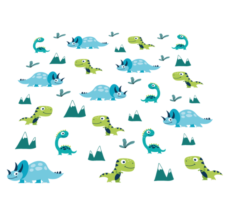 Animal vinyl rug with fun dino designs - TenStickers