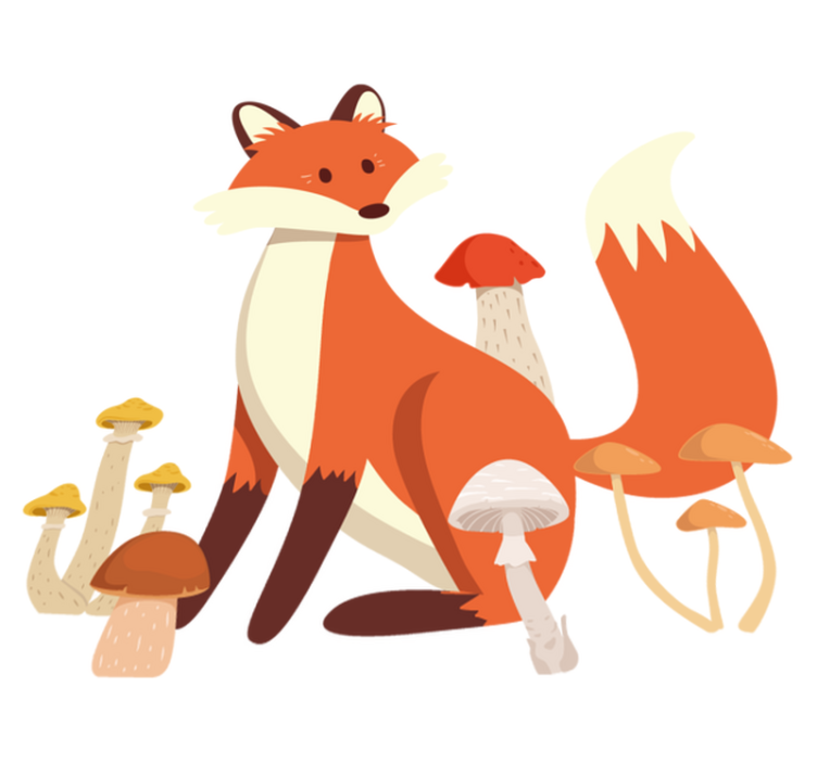 Animal vinyl rug whimsical fox design - TenStickers