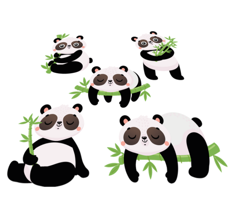 Cute panda illustrations animal vinyl rug - TenStickers